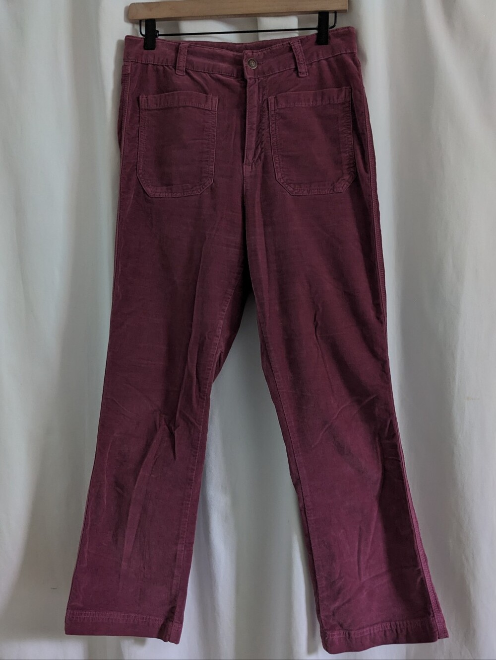 Free People High Time Velvet Kick Flare Pants Pink Purple Size 10